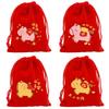 1Pcs Red Year Of The Horse Bags Drawstring Chinese Zodiac Gift Pouch Candy Snack Wrapping Bag China  Yesr Party Favors Decor