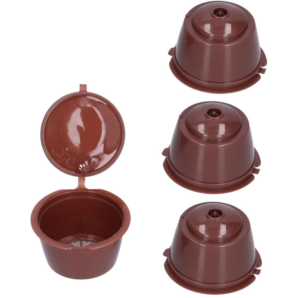 Refillable Coffee Capsule Reusable Coffee Filter for Dolce Gusto Machine with Spoon BrushBrown