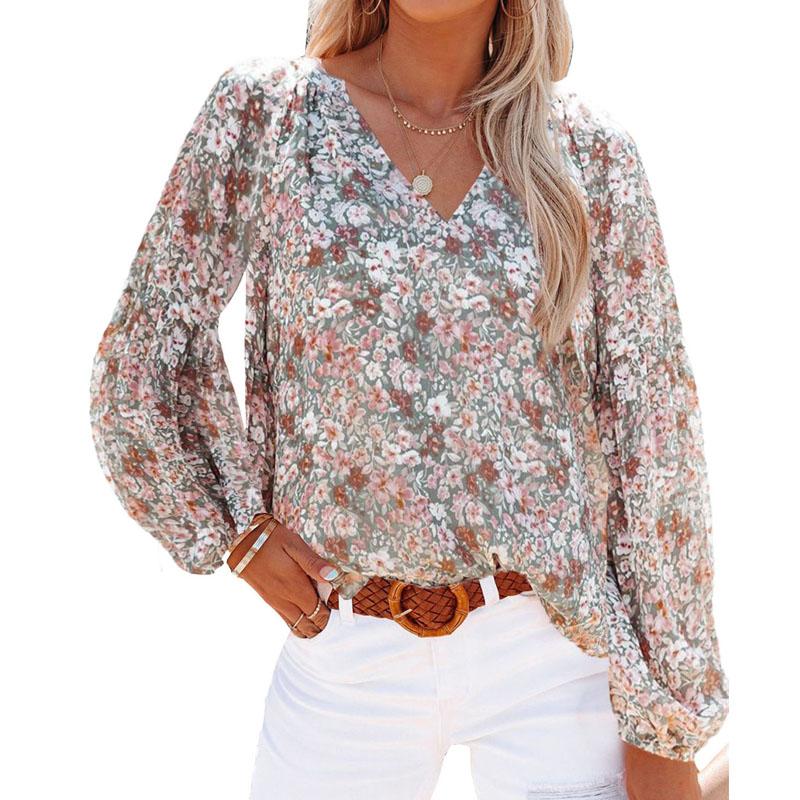 Módní potisk Žena Košile Volné Košile Dámské Topy Tričko Harajuku Elegantní Halenka s dlouhým rukávem Dámské Oblečení Blusas