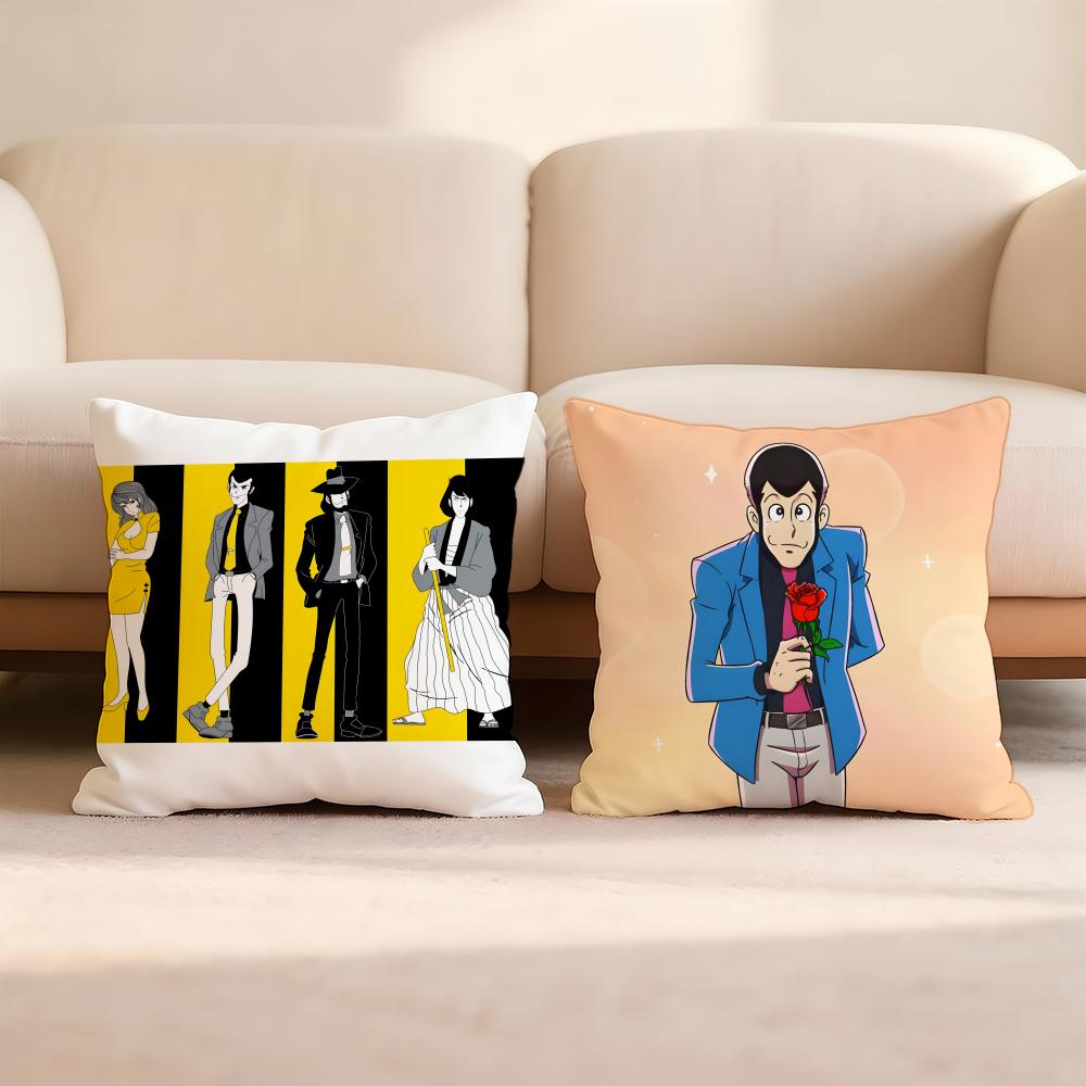 Lupin the anime T-Third Cushion Cover Home & Car Multi-Scene Pillow Cover - Reversible, Soft & Durable for Daily Use