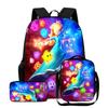 New Mario cartoon backpack, three-piece set for primary and secondary school students, school bag, backpack, shoulder bag, pencil case.