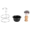 Rasierpinsel-Set Pflegeset Effektives Aufschäumen Synthetisches Haar Edelstahlständer Rasieren