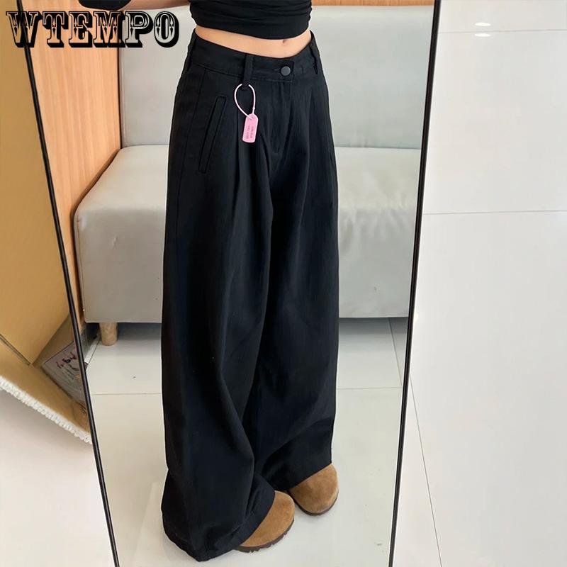 Weitbeinige Jeans mit Plissee-Design Damen Übergröße High Waist Loose Jeans