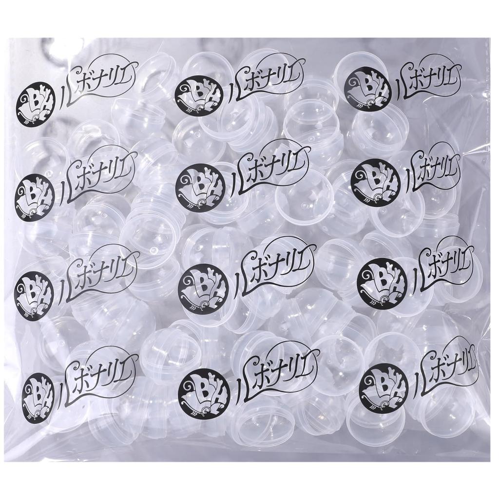 Le Bonarie Gacha Capsules, 32mm, Empty Transparent Capsules, Round, for Vending Machines, 100 Capsules (Clear)
