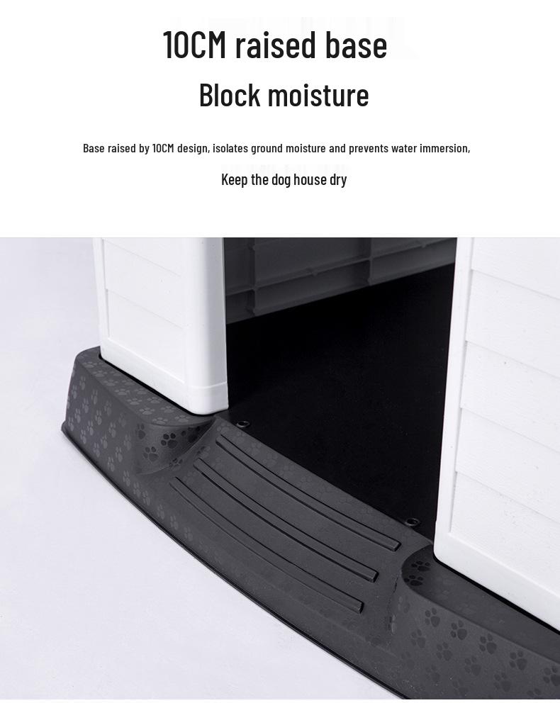 Windproof Rainproof Plastic Dog House for Medium/Large Dogs - Outdoor Pet Cage
