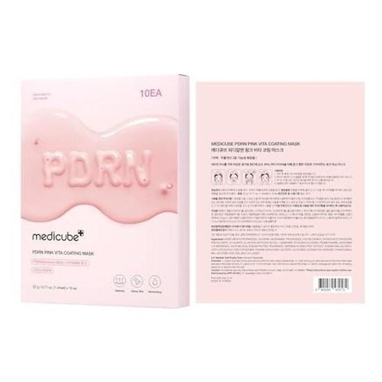 Medikube PDRN Pink Vita Coating Mask Pack Transparent Skin Radiant Moisturized Hydration Daily Face Moisture Charge Korean Cosmetics Skincare