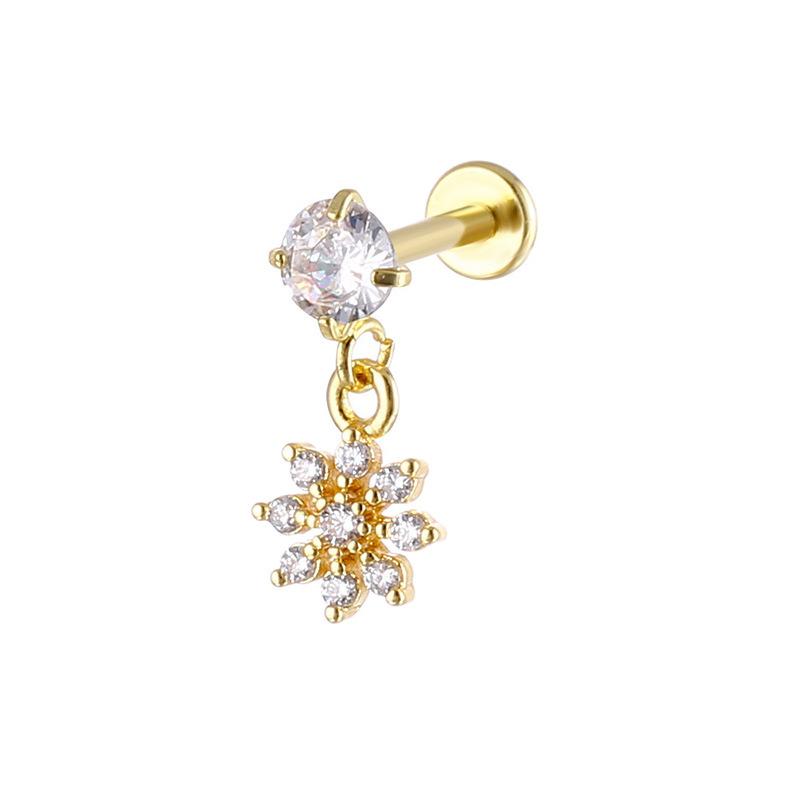 Internally Threaded Lip Stud Ear Cartilage Hoop Dangle Body Piercing Jewelry