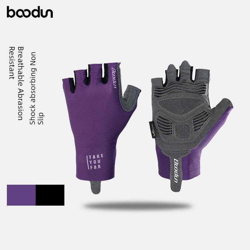 Boodun Cycling Gloves Spring X-Ray Diffraction Shock Absorption Half Finger Cycling Bicycle Gloves Breathable Wear-Resistant Road Bike Summer