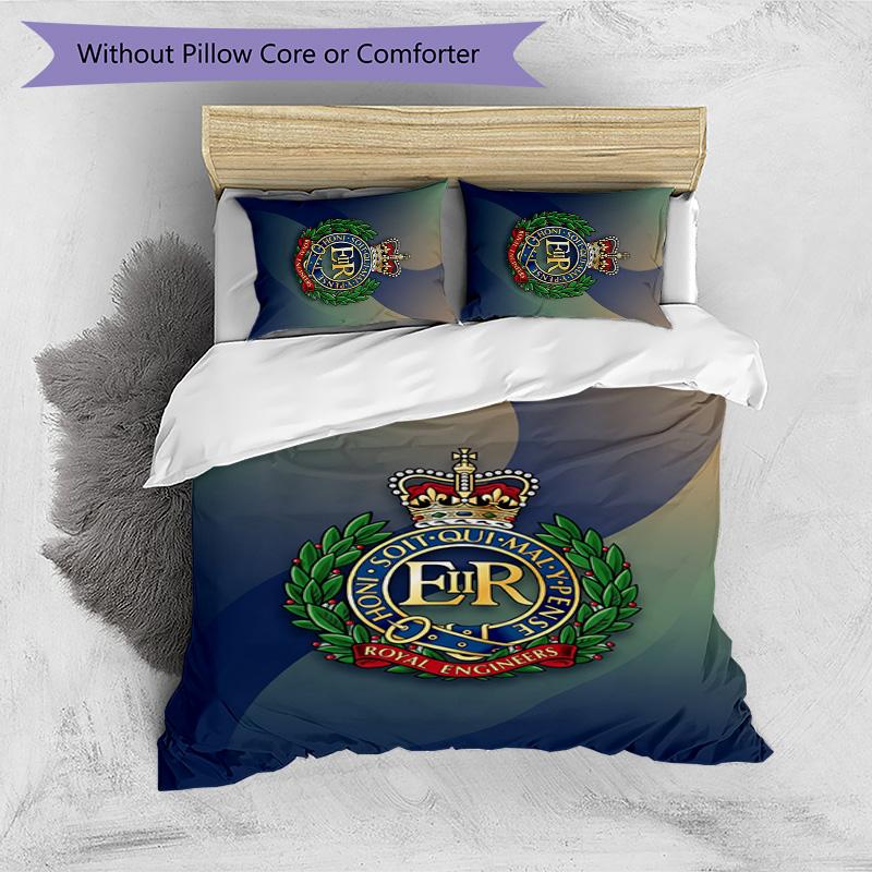 Royal Engineers A.F.C Printed 3PCS Bedding Set Breathable Duvet Cover with Pillowcases Decorative Bed Linen for Bedroom Home