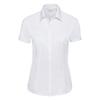 Russell Collection Womens/Ladies Plain Herringbone Tailored Short-Sleeved Shirt