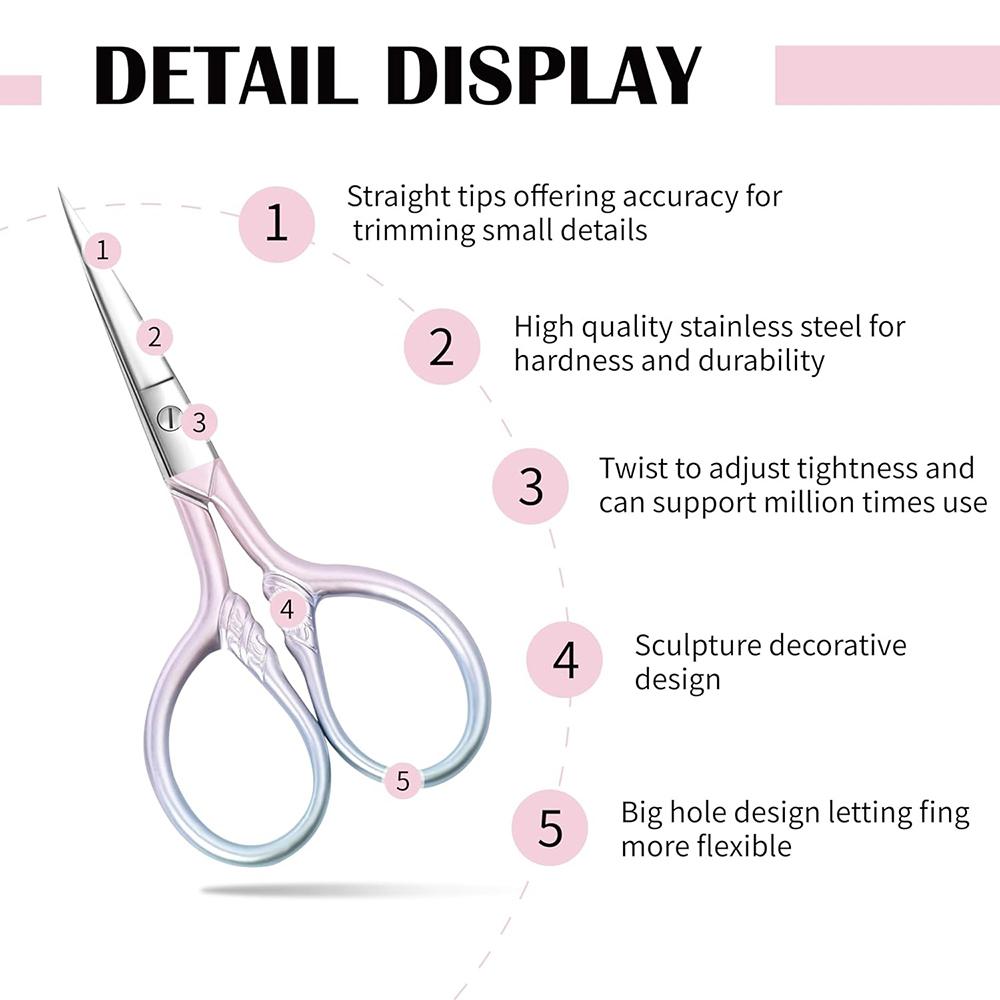 Multifunctional Stainless Steel Sharp Scissors Embroidery Needlework Scissors Shears Small Eyebrow Scissors for Household Beauty