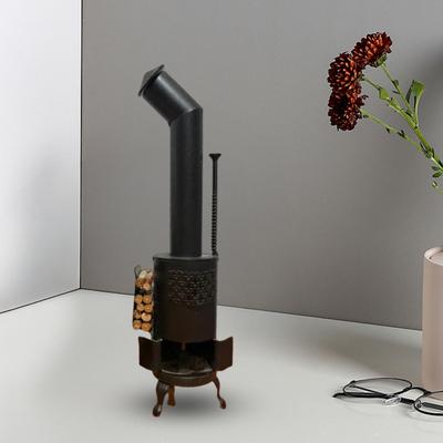 1/2 Stück Mini Dekokochherd Schweres Metall Bauernhaus Rustikal Handgefertigt Kleiner Holzofen