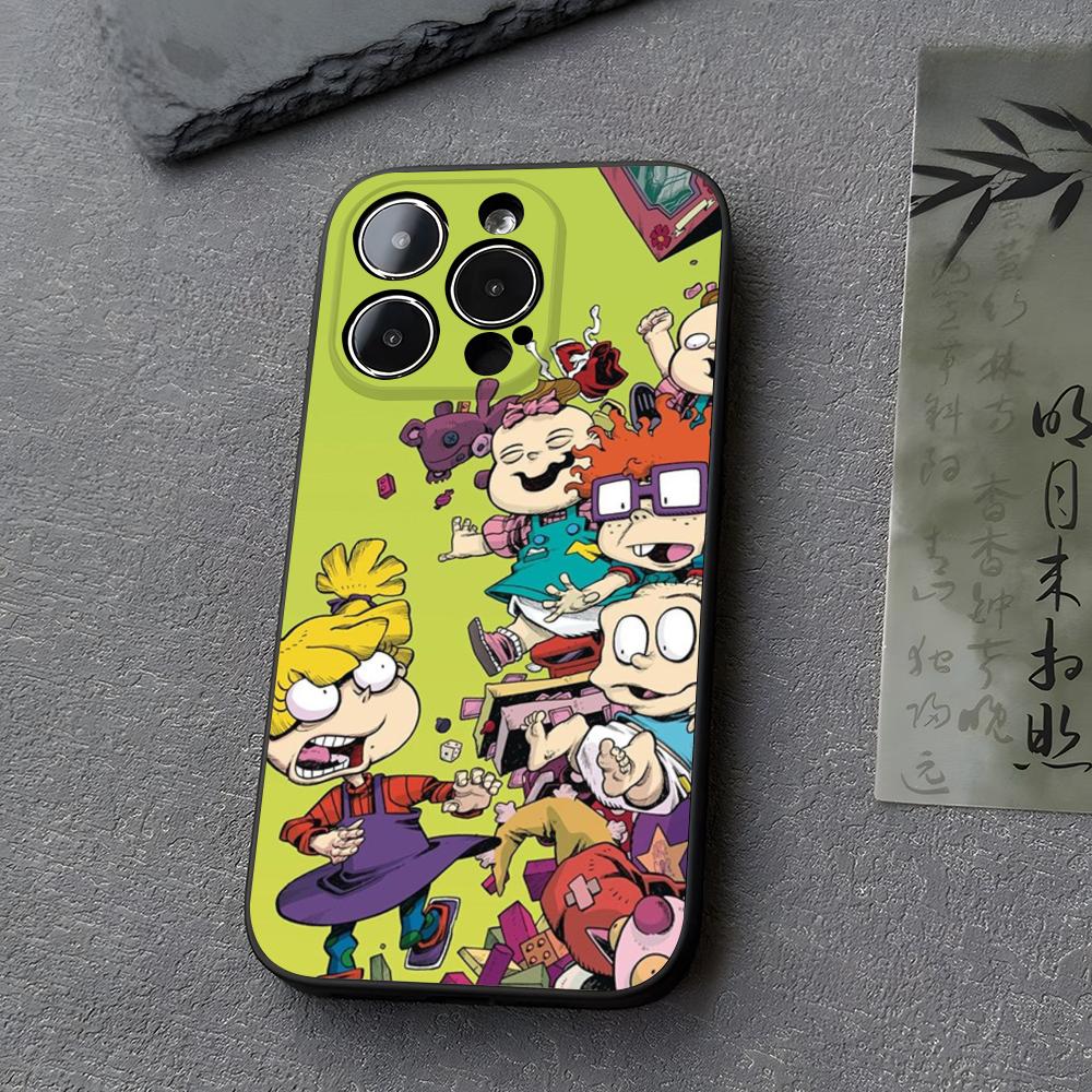 R-Rugrat Chuckie A-Angelica Phone Case Funda For Iphone 13 17 16 11 15ProMax 14 12 Pro Xs Max Mini Xr X 7 8 6 6s Plus Covers