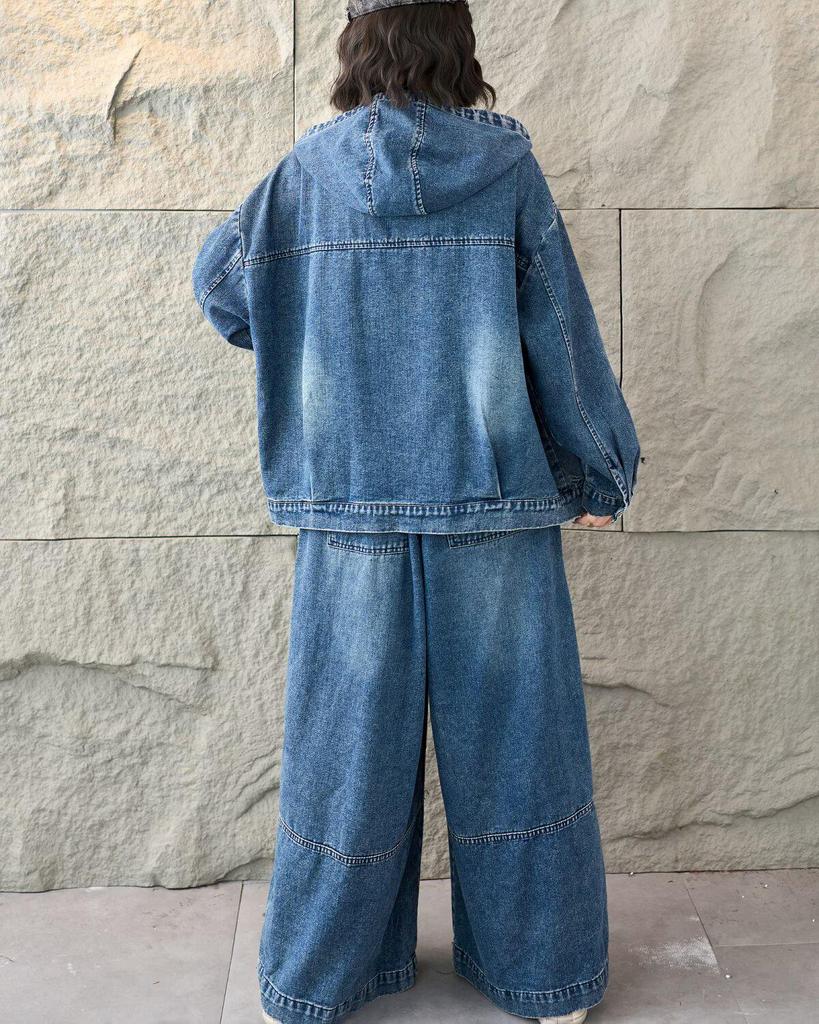 Spring 2026 Women's Denim Hooded Cardigan: Versatile, Casual, Plus Size