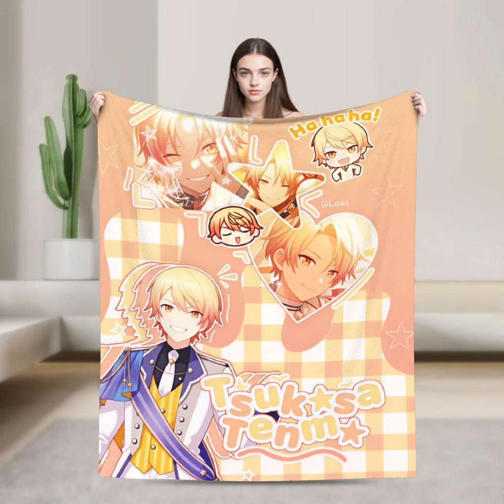 Kamishiro Rui Blanket Warm Graphic Plush Throw Blanket For Outdoor Travel Flannel Bedspread Bed Cover