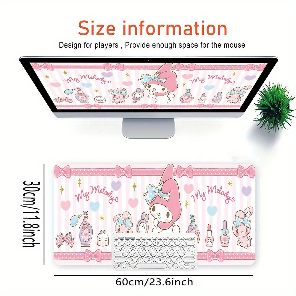 My Melody, Cute Themed XXL Mouse Pad - Non-slip Rubber Desk Mat for Gaming and Office Use, Multi-Function Keyboard and Mouse Pad, Ideal Gift