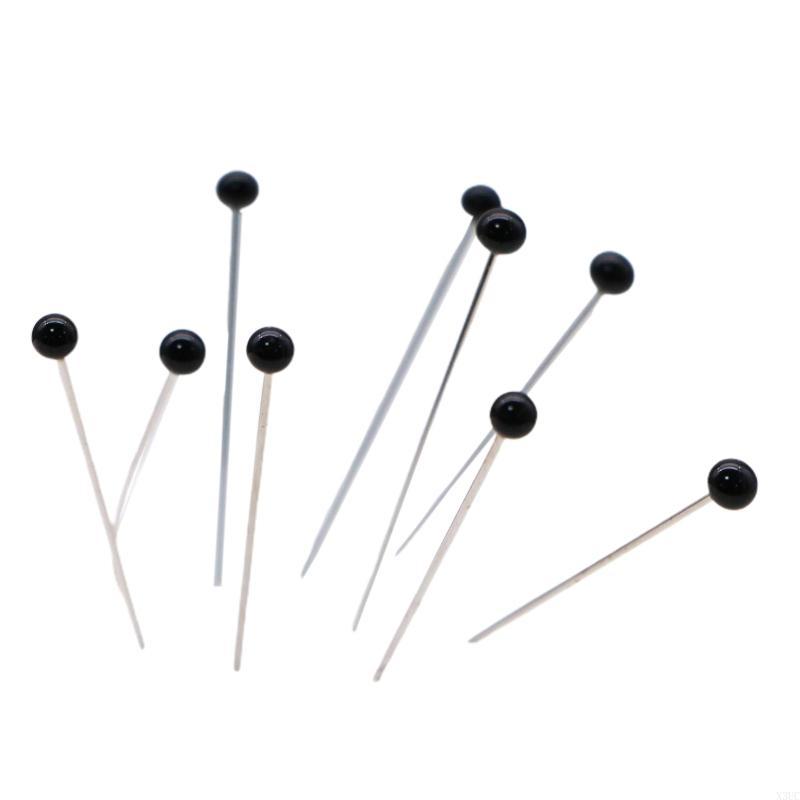 250pcs 38mm Sewing Pins for Fabric Bead Glass for Head Pins Knitting Needle DIY Safety Pin Quilting Tool X3UC