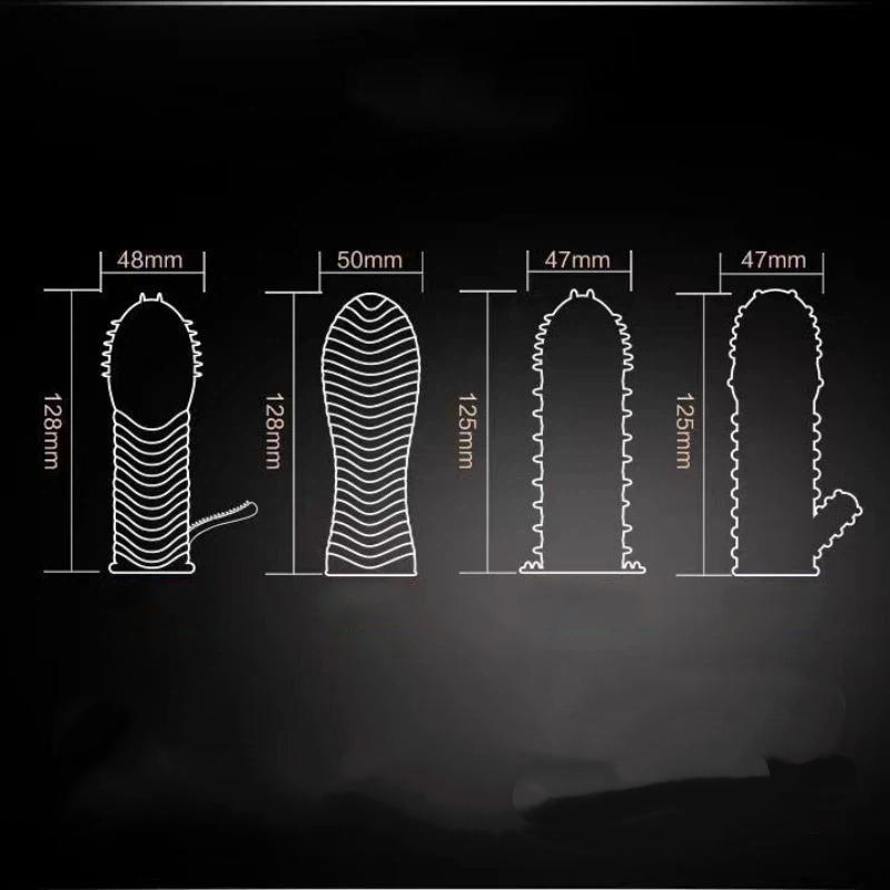 Reusable Sex Toys Special Condoms Men Spike Cock Sleeves Penis Women G Point Stimulation Orgasm Fun Sting Adult Sex Products 18+