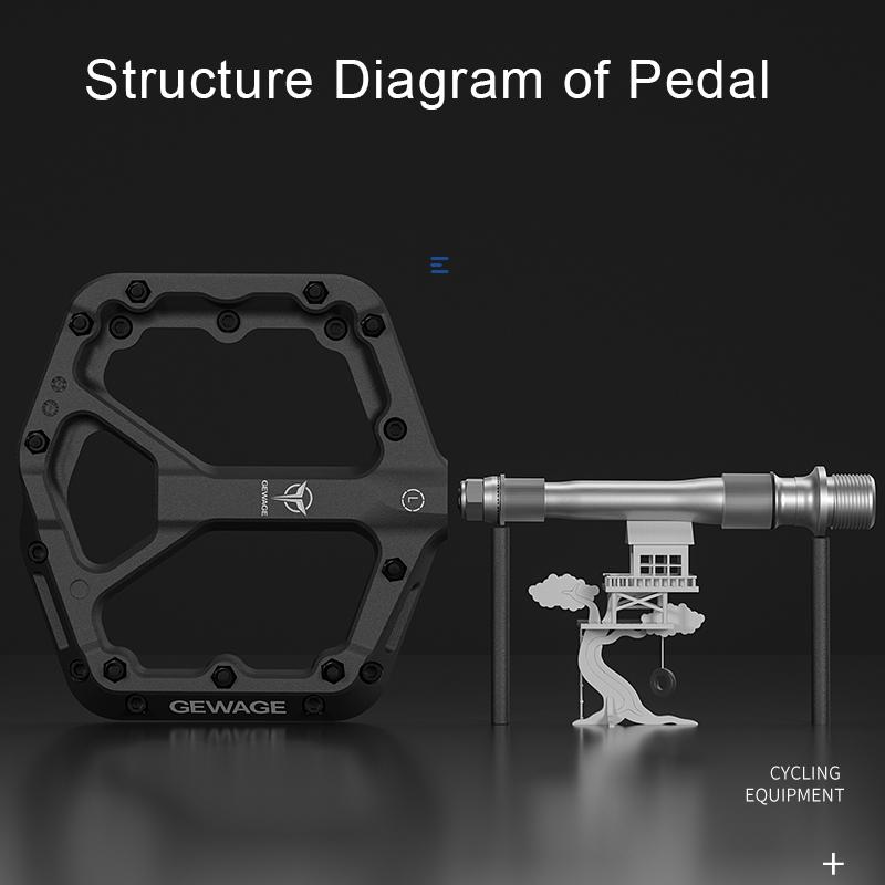 GEWAGE MTB Bike Pedal Nylon Material 2 DU Widen Anti-slip Lightweight Bicycle Pedals