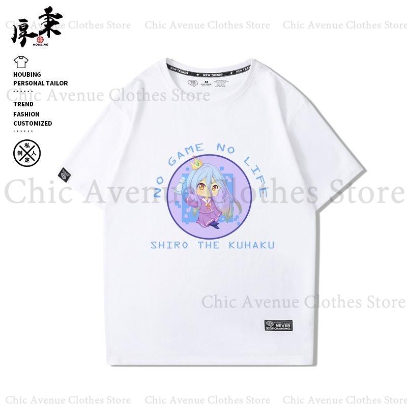Anime NO GAME NO LIFE Series Print Tshirt for Unisex Women Cotton Tshirt Summer Tops Short Sleeve Tee Daily Clothes Casual T Shirt