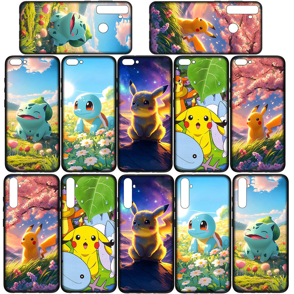Phone Case for Samsung Galaxy S25 S23 S22 S24 Ultra FE Plus A05 A06 A15 A16 A36 A37 A35 A54 A55 A56 A57 A25 A53 A17 Squirtle Pokemon GO Pikachu Cover