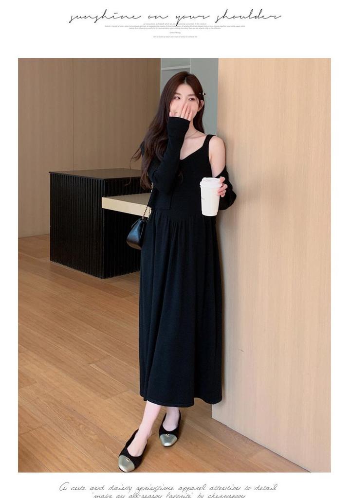 2026 Spring Knit Vest and Dress Two-Piece Set