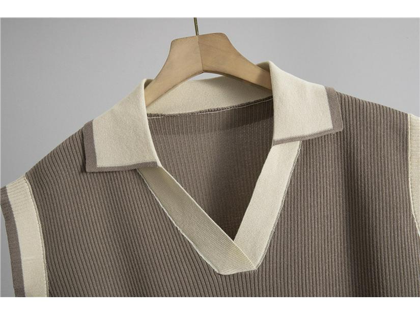 Women's Summer 2026 Polo Collar Knit Top and Pants Set - Loose, Slimming Casual Fashion Two-Piece.