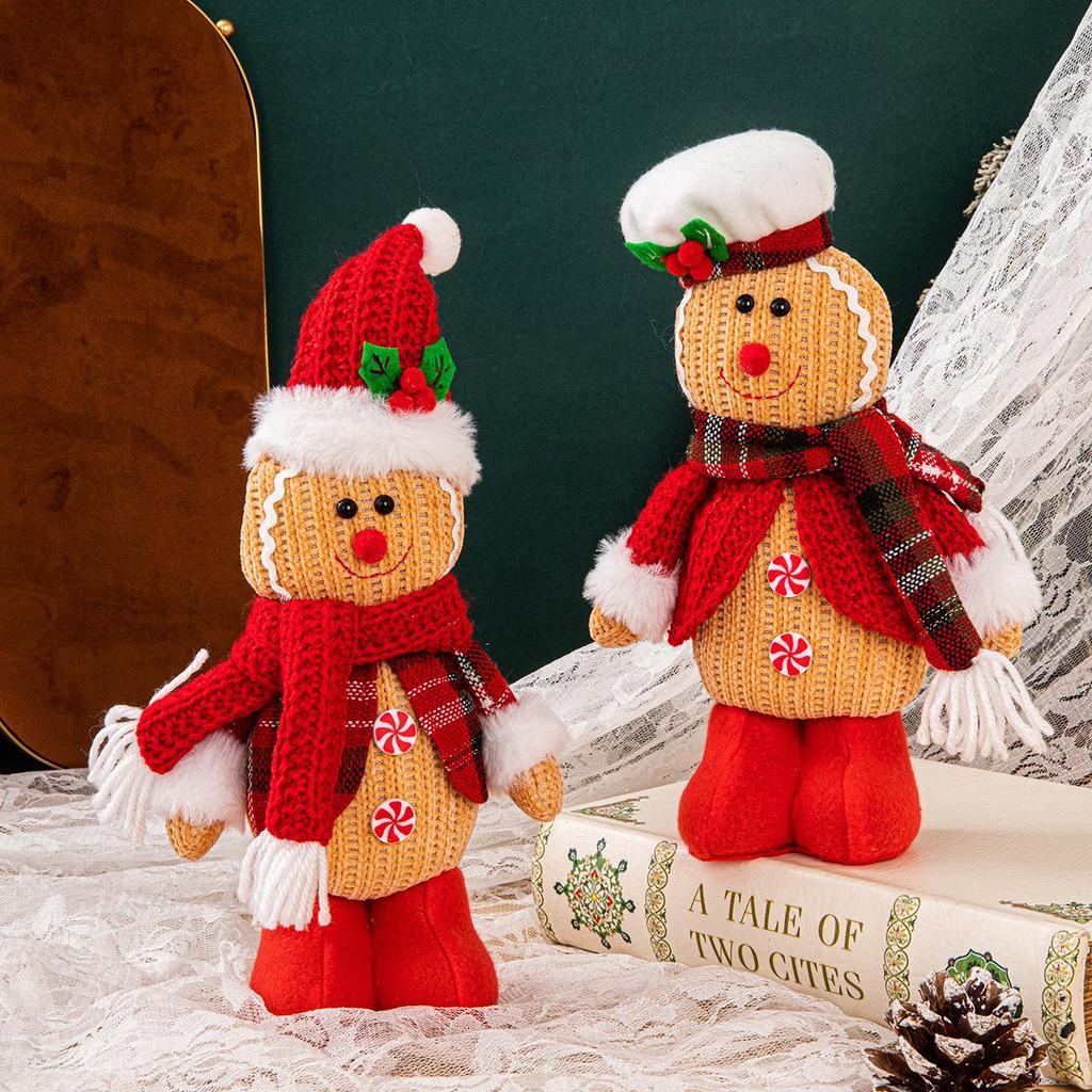 Christmas Gingerbread Man Plush Ornament for Kids