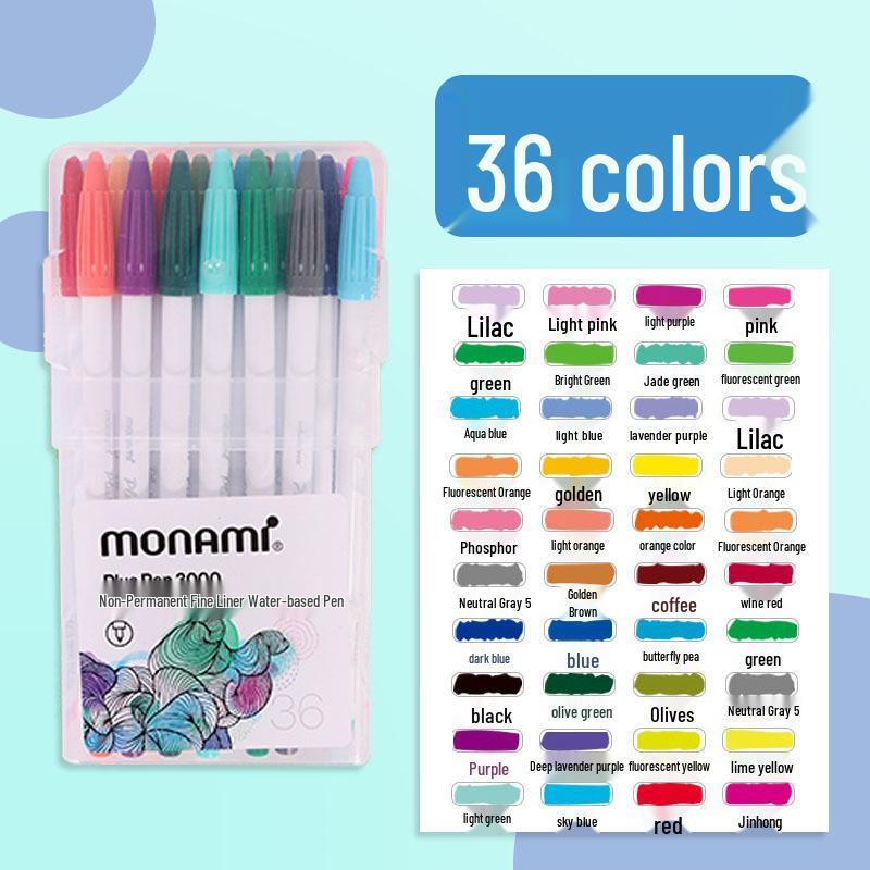 Munamy 3000 Korean Watercolor Outline Pens for Students – Water-Based, Colored Markers for DIY and Border Designs.