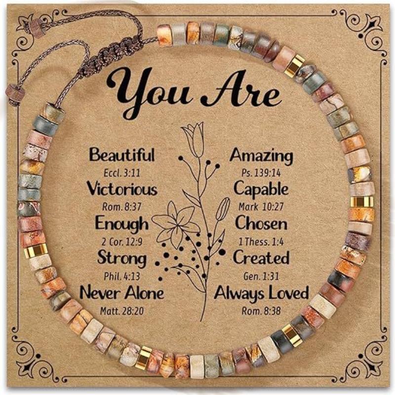 7 Chakra Bracelet Natural Stone Beaded Woven Jewelry For Women With 7 Chakra Colors Red Orange Yellow Green Indigo Violet