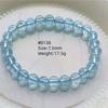 Natürlicher Blauer Topas Klare Runde Perlen Trendiges Unisex Armband Schmuck Party Geschenk 7mm 8mm AAAAAA