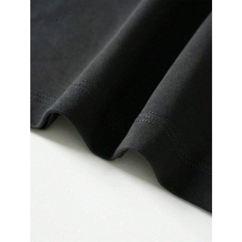 European Sizes Men'S Casual Round-Neck T-Shirt with a Cat Face And Eye Print