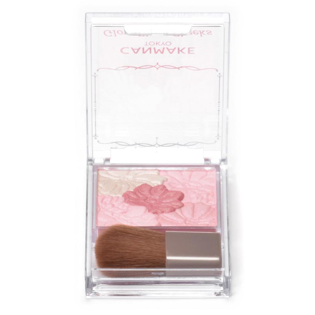 CANMAKE Glow Fleur Cheeks 17 Strawberry Milk Fleur Powder Cheek Pink Gloss Transparent