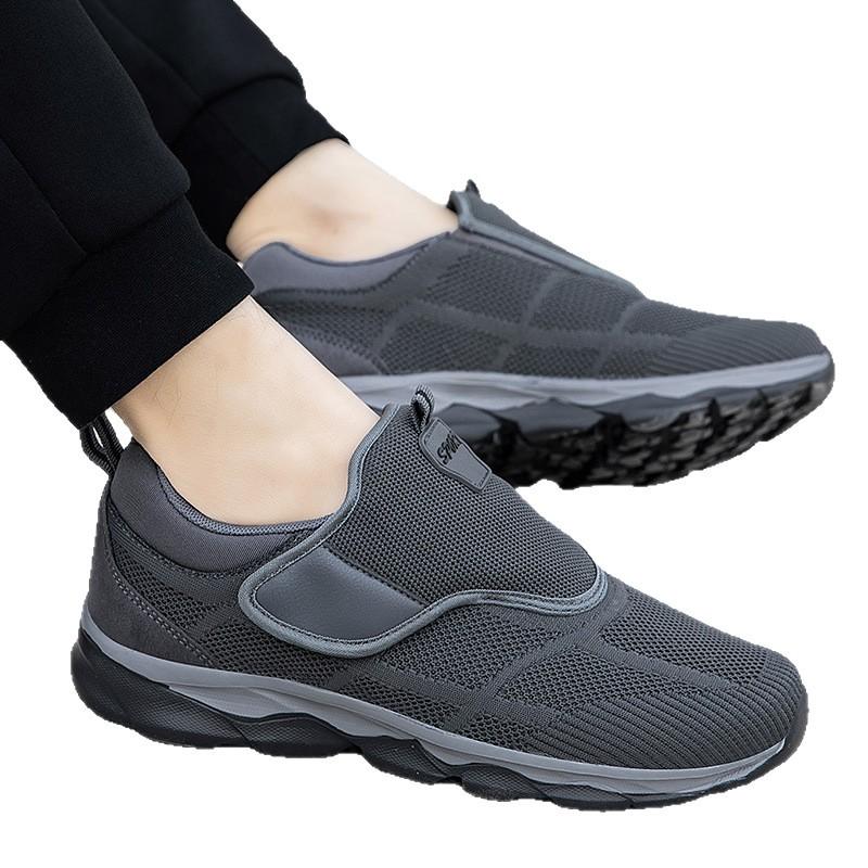 New large size four-season soft sole light and comfortable mesh breathable Velcro casual shoes