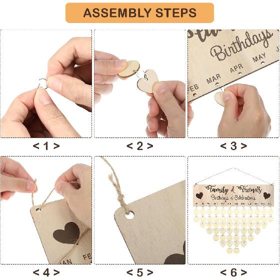 

TOYANDONA Теща от невестки Деревянный календарь-напоминание о днях рождения, Настенный семейный календарь-напоминание о днях рождениях друзей, Табличка