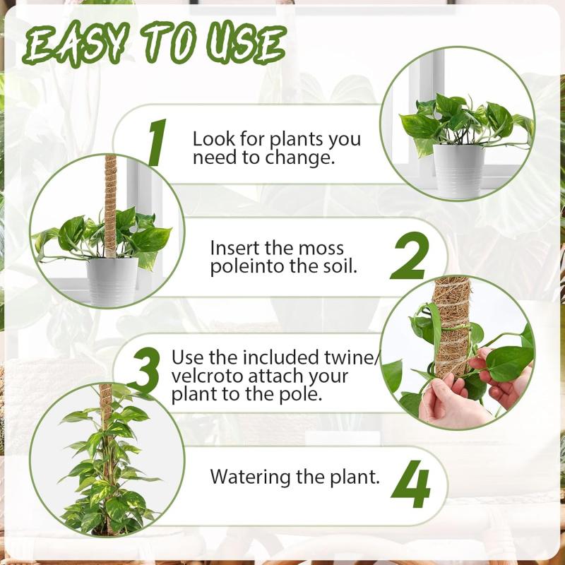 Large Artificial Palm Climbing Coir Pole Gardening Coconut Stick for Climbing Plants Vines and Creepers Plant Home Garden Decor