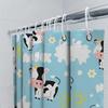Animal Print Shower Curtain Blue Cow Milk Sunflower White Flower Pet Bath Decor Waterproof Fabric Home Decoration Modern Bathroo