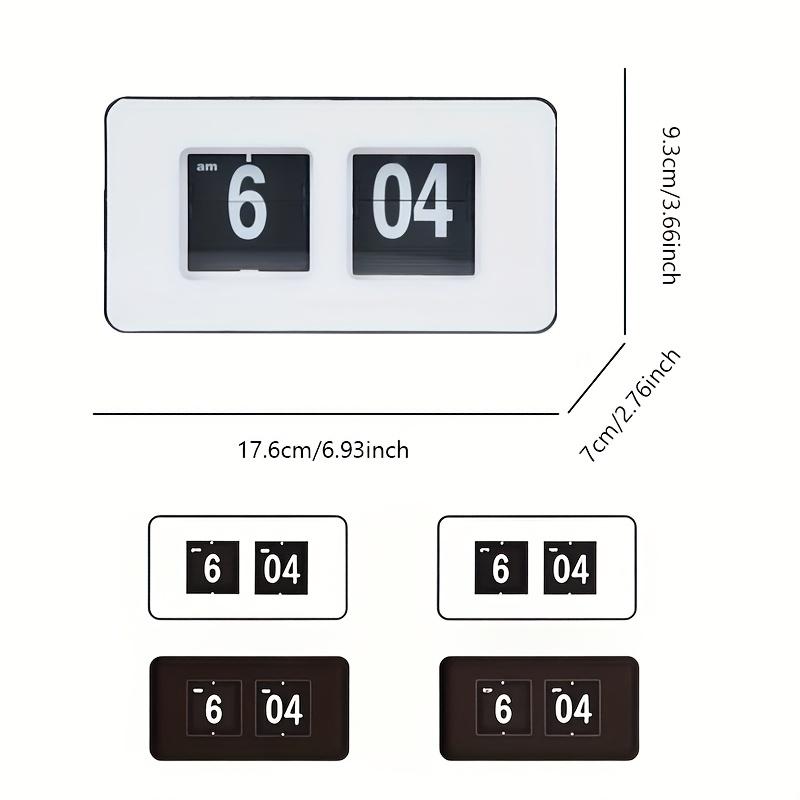 Automatic Flip Clock Alarm Silent Non Ticking Mechanism, Retro Vintage Bedside Clock with Digital Display, AA Battery Operated Not Included