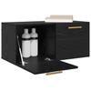 Wall Mounted Wall Cabinet Black Oak Effect 80 X 36.5 X 35 Cm
