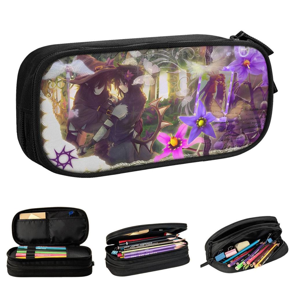 Azuretime Anime Pencil Cases Azure Two Time Game Pen Bag for Student Large Storage Students School Gift Pencil Box