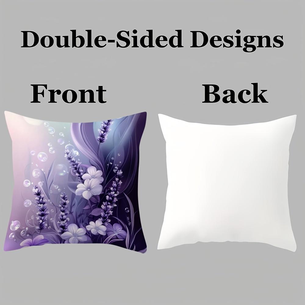 4Pcs Bright Flower Design Single-Sided Digital Printing Pillow Cover Short Plush Suitable Living Rooms Bedrooms Sofas