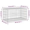 VidaXL Design Gabion Garden Bench 83x44x42 Cm Solid Pine Wood 834356