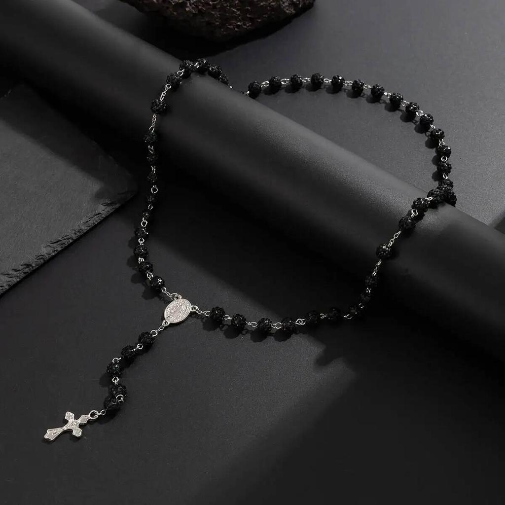 IngeSight.Z 4 Styly Punkové Kamínkové Dlouhé Třásně Páví Kříž Přívěsek Náhrdelník Pánské Hip Hop Akrylové Korálky Klíční kost Choker Šperky