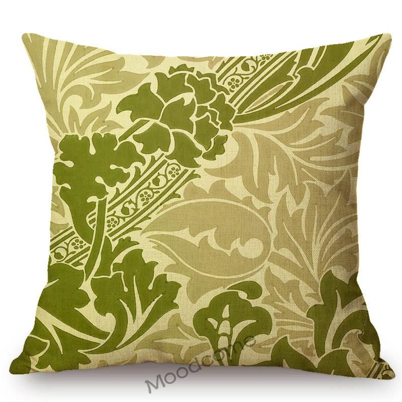 William Morris Floral Green Plant Flower Harmony Home Art Decorative Throw Pillow Case Sofa Cotton Linen Cushion Cover Case