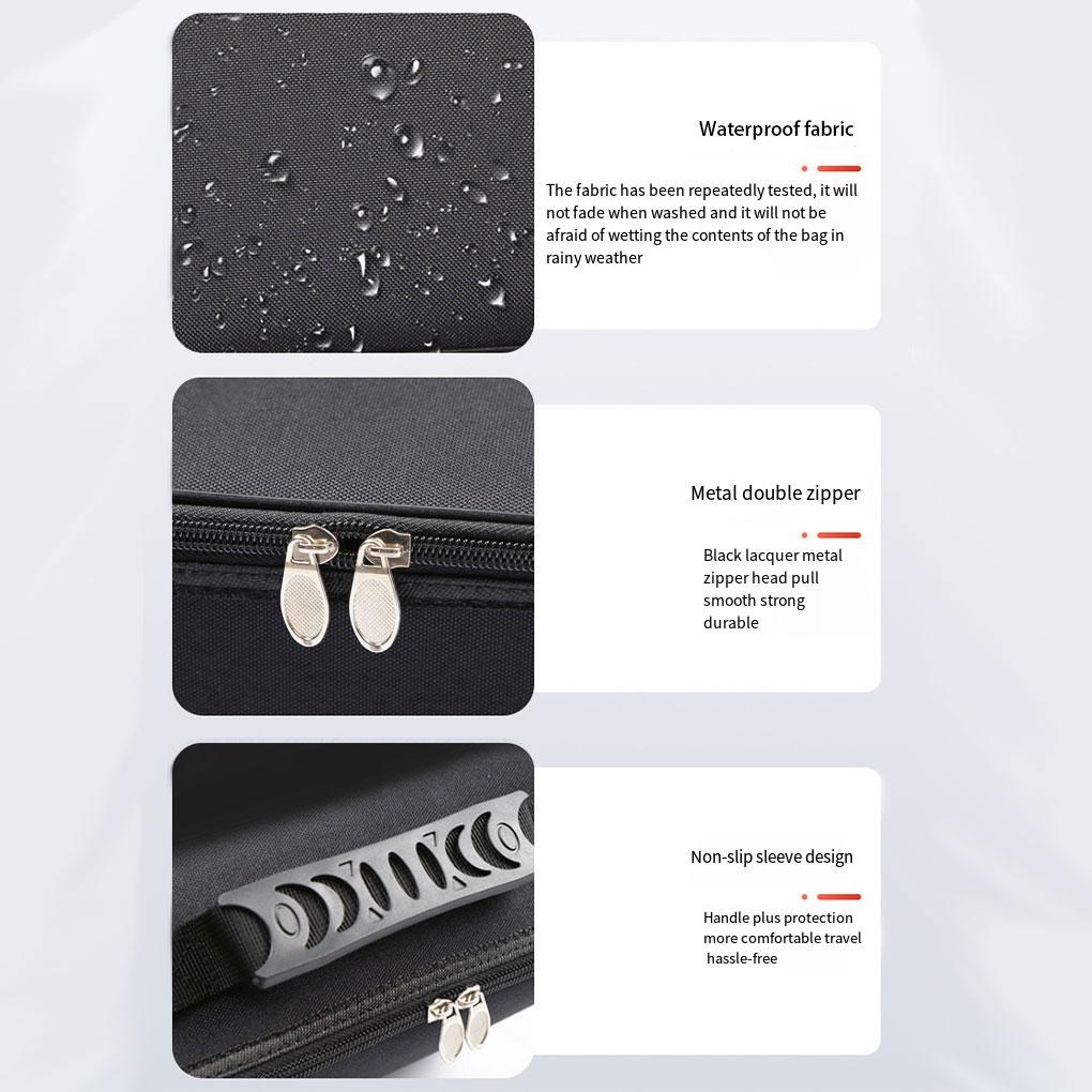 Black Convenient Jumpers Cable Bag For Electric Vehicles Portable Large Capacity Wide Application