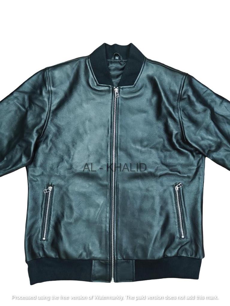 Chaqueta de Mujer Negra de Cuero Suave Hecha a Mano Estilo Bomber Piel de Cordero Genuina Biker