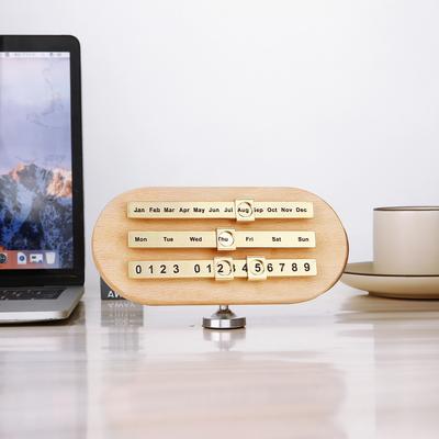 Creative Metal Perpetual Calendar Sliding Month Week Date Display Desktop Schedule Daily Planner Office Home Decoration