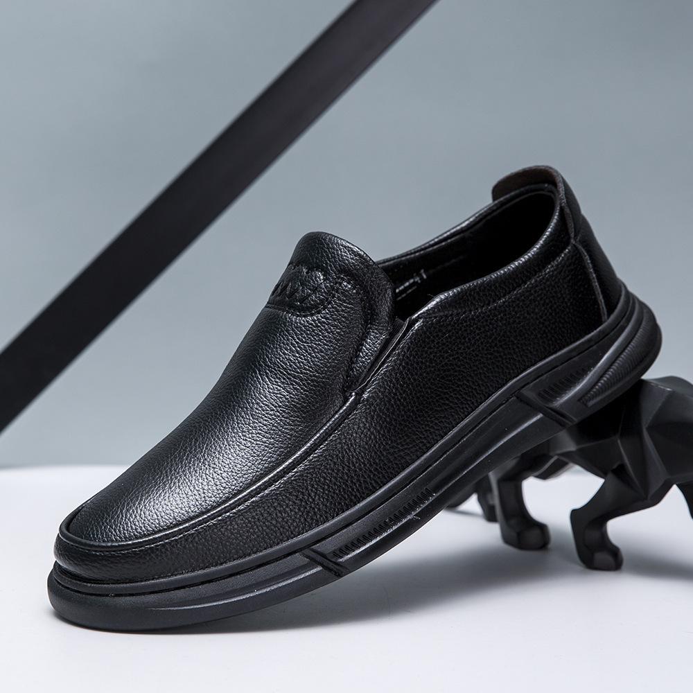Men's shoes: New business sleeves, mid-toe soft soles, comfortable and breathable men's leather shoes