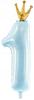 Foil Balloon Number "1", 30X90Cm, Blue, 1 Piece