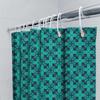 Modern Style Blue Black Geometric Printed Shower Curtain For Bathroom Decoration 72 X 84 Inch Size Set With Hooks Included